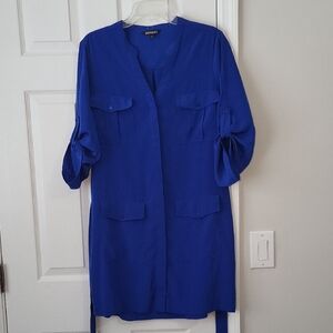 Express Royal Blue Shirt Dress